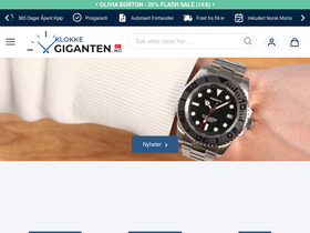'klokkegiganten.no' screenshot