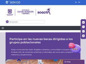 'culturarecreacionydeporte.gov.co' screenshot