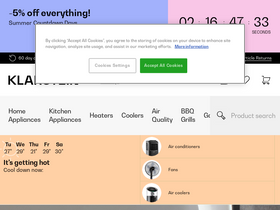 'klarstein.co.uk' screenshot
