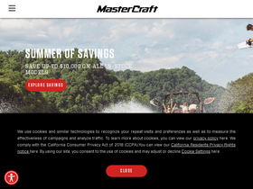 'mastercraft.com' screenshot