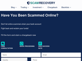 'scamrecovery.net' screenshot
