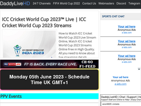 'daddylivehd.sx' screenshot