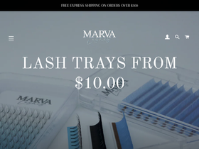 marvalashes.com.au homepage screenshot