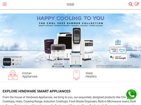 'hindwareappliances.com' screenshot
