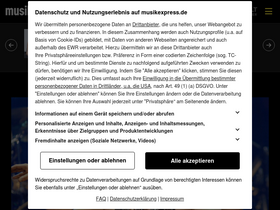'musikexpress.de' screenshot