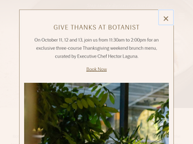 'botanistrestaurant.com' screenshot