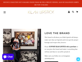 kilahlipstick.com homepage screenshot