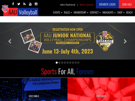 'aauvolleyball.org' screenshot