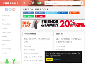'pinetools.com' screenshot