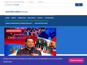 'pastorchrisonline.org' screenshot