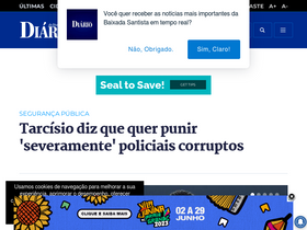 'diariodolitoral.com.br' screenshot