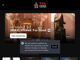 'tclchinesetheatres.com' screenshot