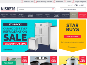 'nisbets.com.au' screenshot