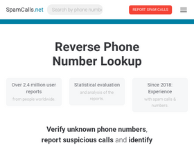 'spamcalls.net' screenshot