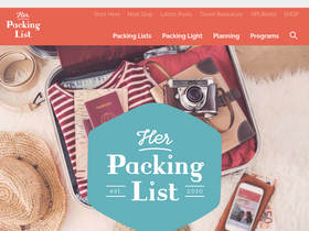 'herpackinglist.com' screenshot