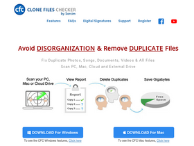 'clonefileschecker.com' screenshot