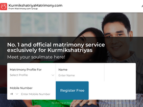 'kurmikshatriyamatrimony.com' screenshot