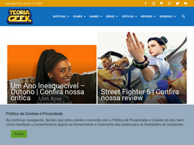 'teoriageek.com.br' screenshot