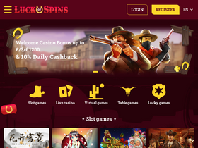 'luckofspins.co' screenshot