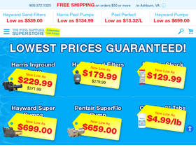 'poolsuppliessuperstore.com' screenshot
