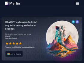 Merlin - Enhance web productivity with AI: write, summarize, code, translate effortlessly.