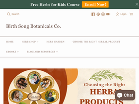 'birthsongbotanicals.com' screenshot