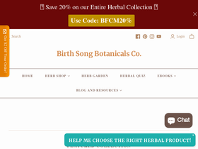 'birthsongbotanicals.com' screenshot