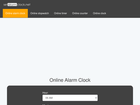 'setalarmclock.net' screenshot