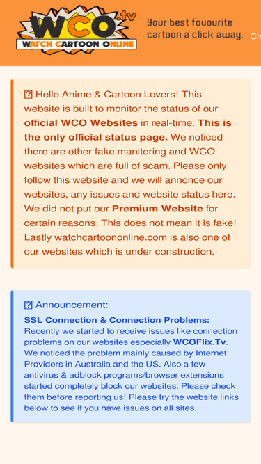 wcostatus.com