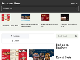 'restaurantmenu.pk' screenshot