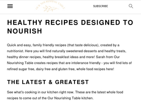 'ournourishingtable.com' screenshot