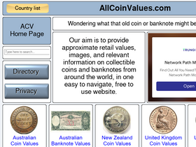 'allcoinvalues.com' screenshot