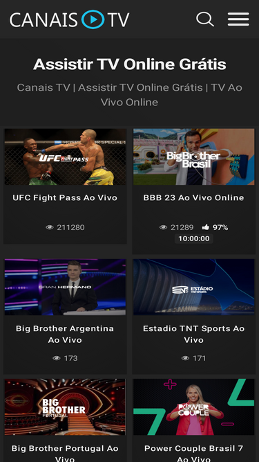 Canais Top, Assistir TV Online Grátis