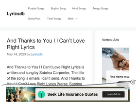 'lyricsdb.org' screenshot