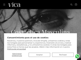 vicacosmetics.com homepage screenshot