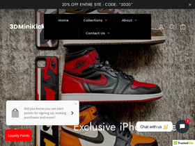 3dminikicks.co homepage screenshot
