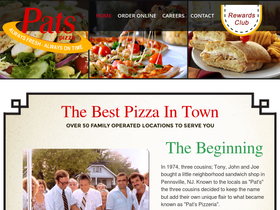 'patspizzeria.com' screenshot