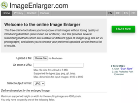 'imageenlarger.com' screenshot