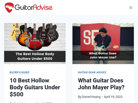 'guitaradvise.com' screenshot