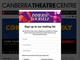 'canberratheatrecentre.com.au' screenshot