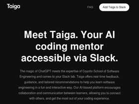 Taiga - Your AI coding mentor accessible via Slack.