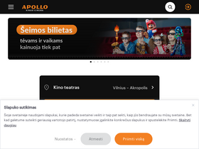 'apollokinas.lt' screenshot