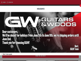 'guitarsandwoods.com' screenshot