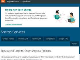 'sherpa.ac.uk' screenshot