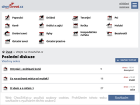 'chovzvirat.cz' screenshot