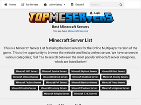 'topmcservers.com' screenshot