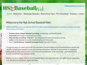 'hsbaseballweb.com' screenshot