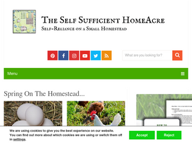 'theselfsufficienthomeacre.com' screenshot