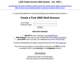 'sdf.org' screenshot