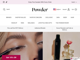 powderbeauty.com website screenshot